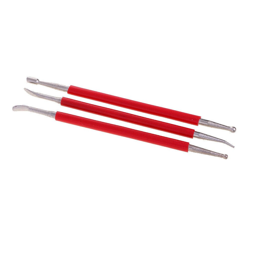 3pcs Leather Craft Tools Leather Press Rub Carving Tools Modeling Tools