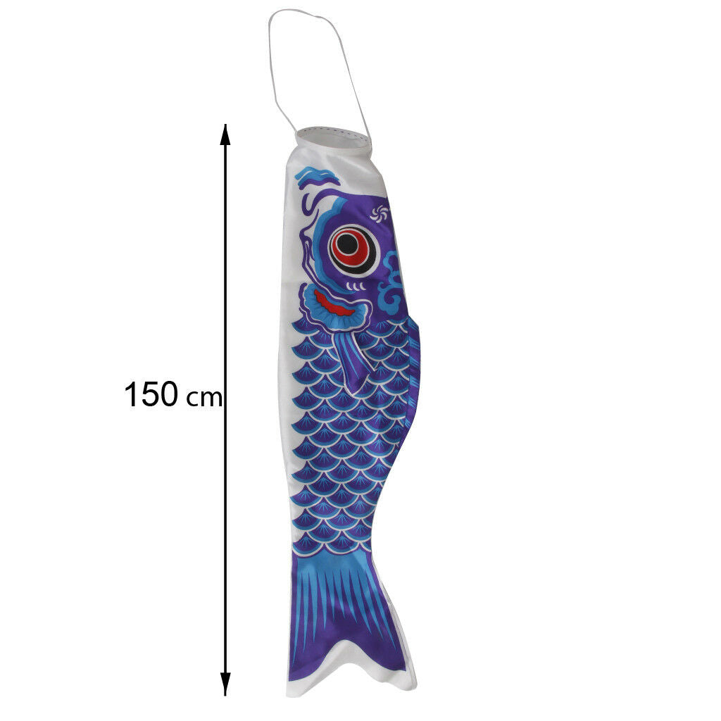 150cm Koi Nobori Japanese Carp Wind Sock Koinobori   Flag Kite (Blue)
