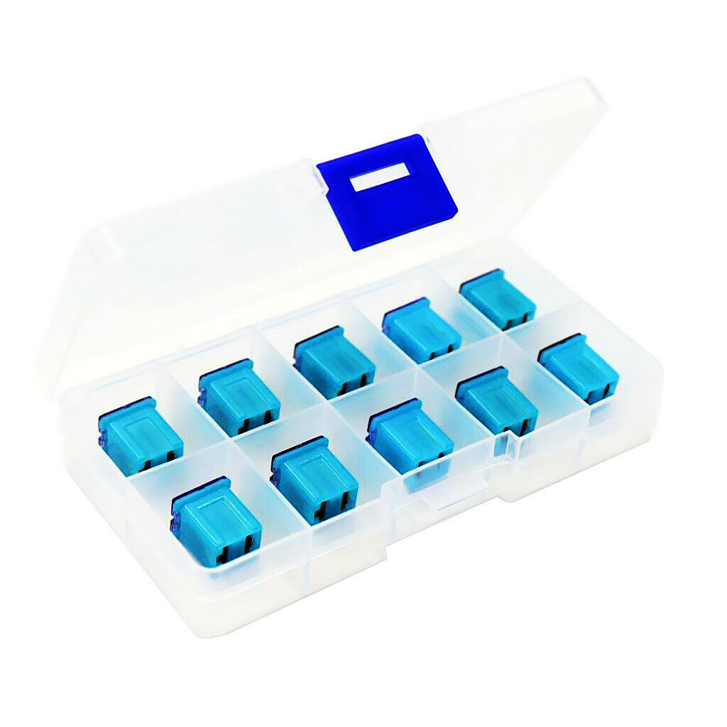 10x Blue 20AMP 32V F2822-Z JCASE Box Shaped  Square Female Short Push In Fuse