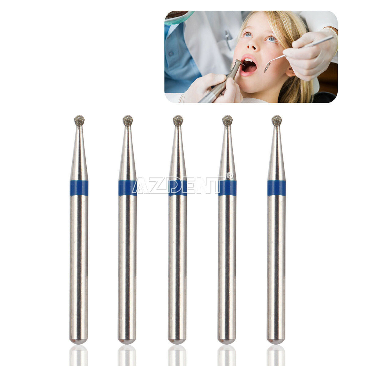 200 Kits AZDENT Dental Diamond Burs Drill for High Speed Handpiece 5pc/pack