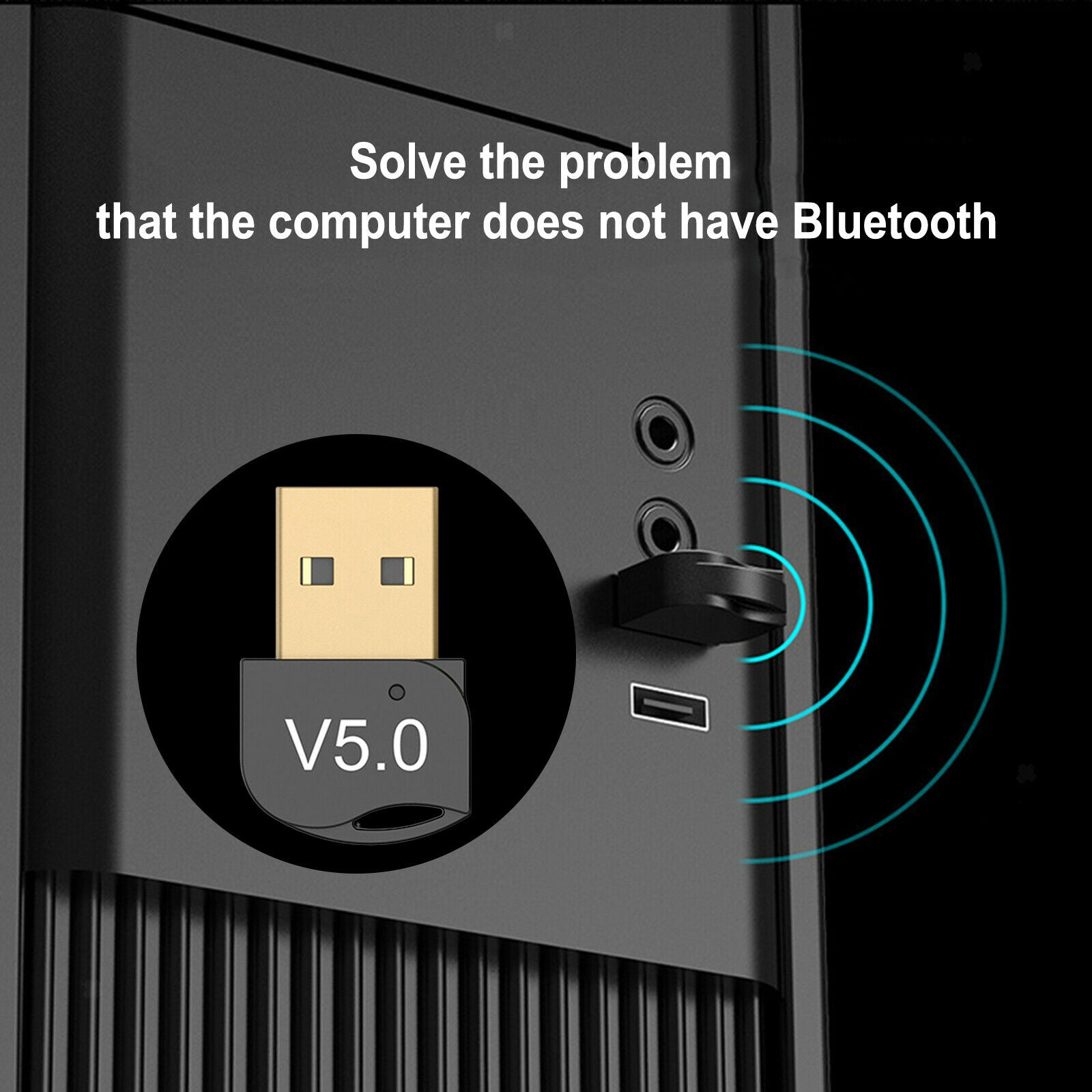 USB Bluetooth 5.0 Adapter for PC Windows 10/8/8.1 Computer Headset Speaker