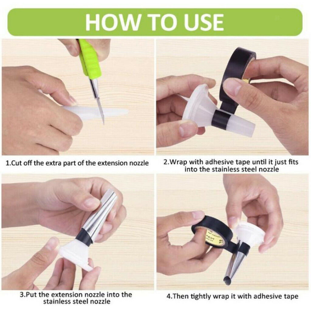 20pcs Caulking Finisher Nozzle STAINLESS Push Rod Caulking Applicator Tool