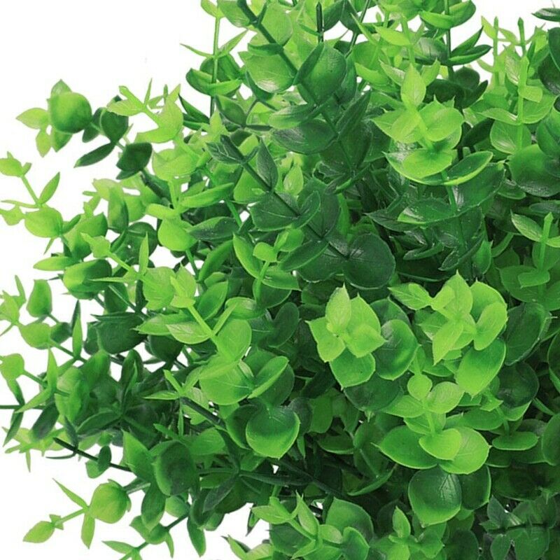 24 Pack Artificial Greenery Outdoor Plants Plastic Boxwood Shrubs Stems for Y6C2