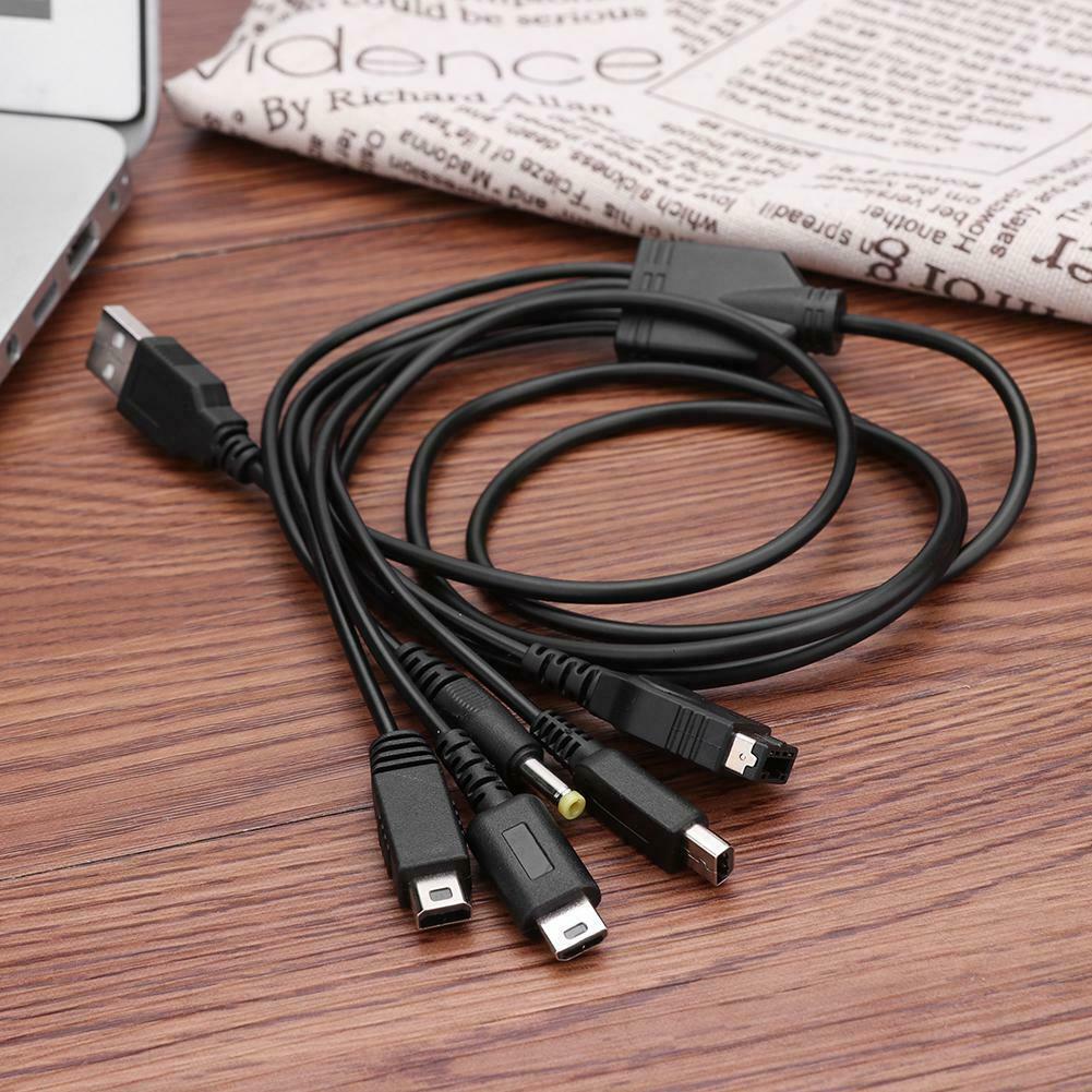 5 in 1 USB Charger Cable Fit for Nintend NEW 3DS XL NDS Lite NDSI LL WII U @