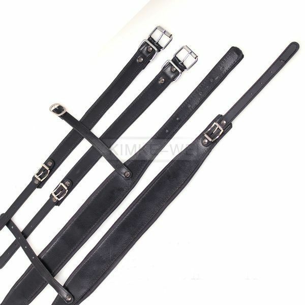 Quality Black Thick 96 -120 Bass Accordion Faux Leather Shoulder Straps Set