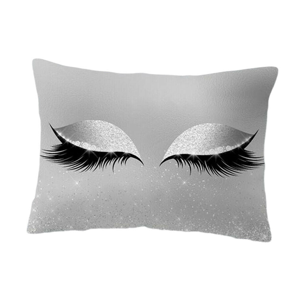 Eyelash Printed Throw Pillow Cover Square Cushion Covers Sofa Pillow Case 9
