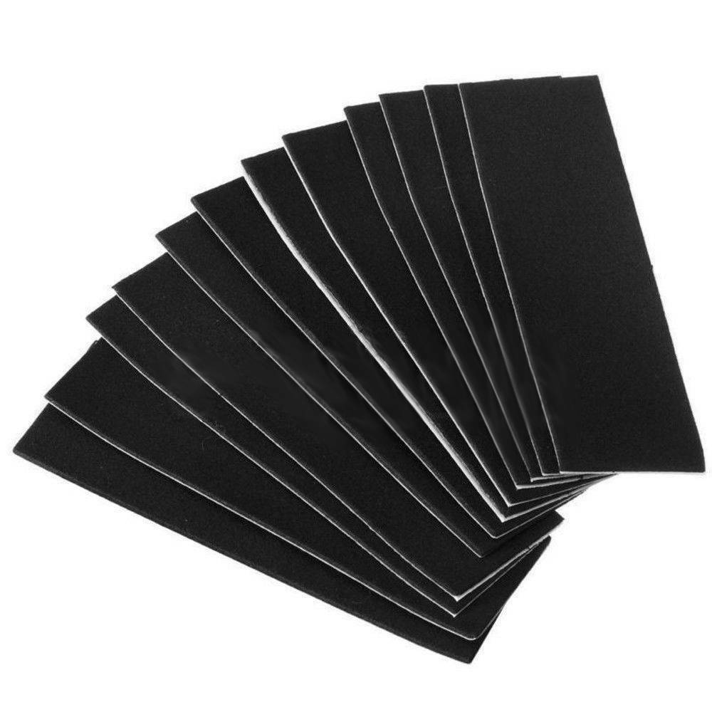 12Pcs/set Wooden Fingerboard Deck Uncut Black Grip Tape Stickers 110mm x 35mm