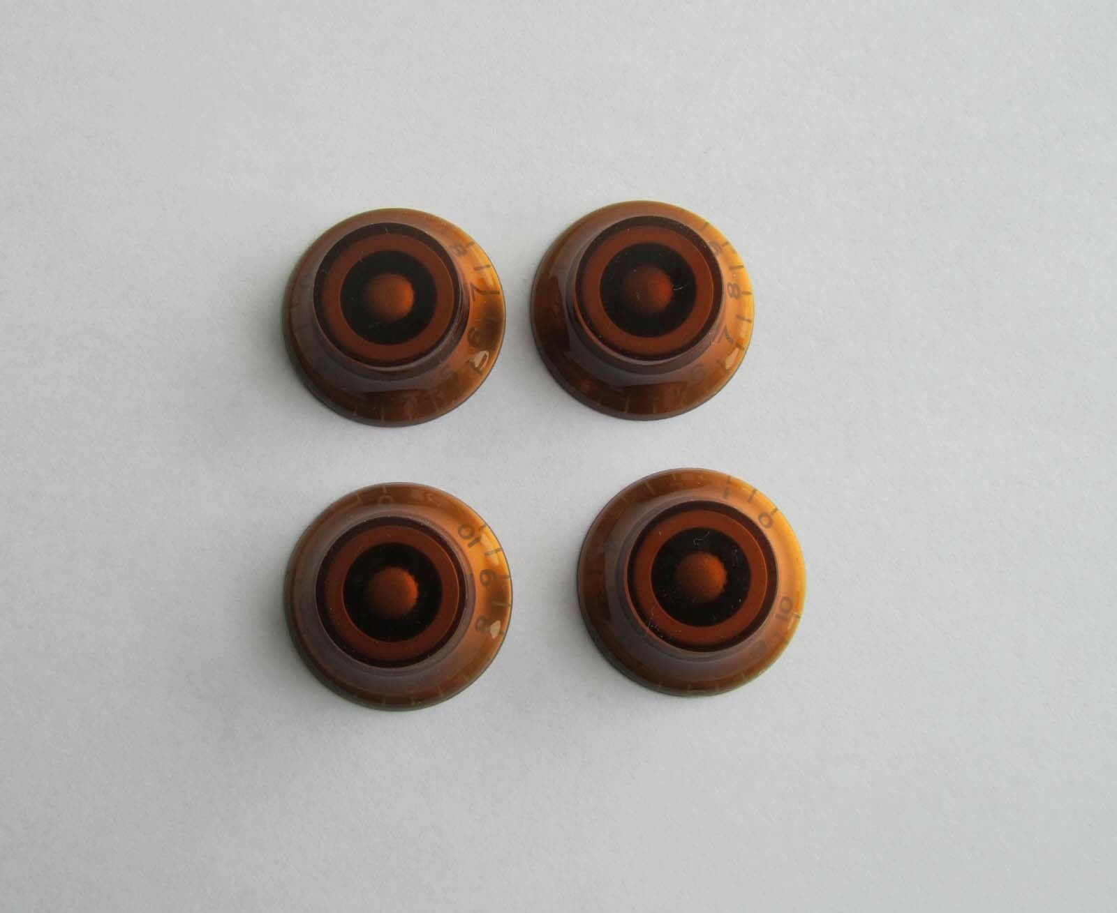 4x LP Amber Guitar Knobs Top Hat Knobs Bell Knobs Fits Les Paul