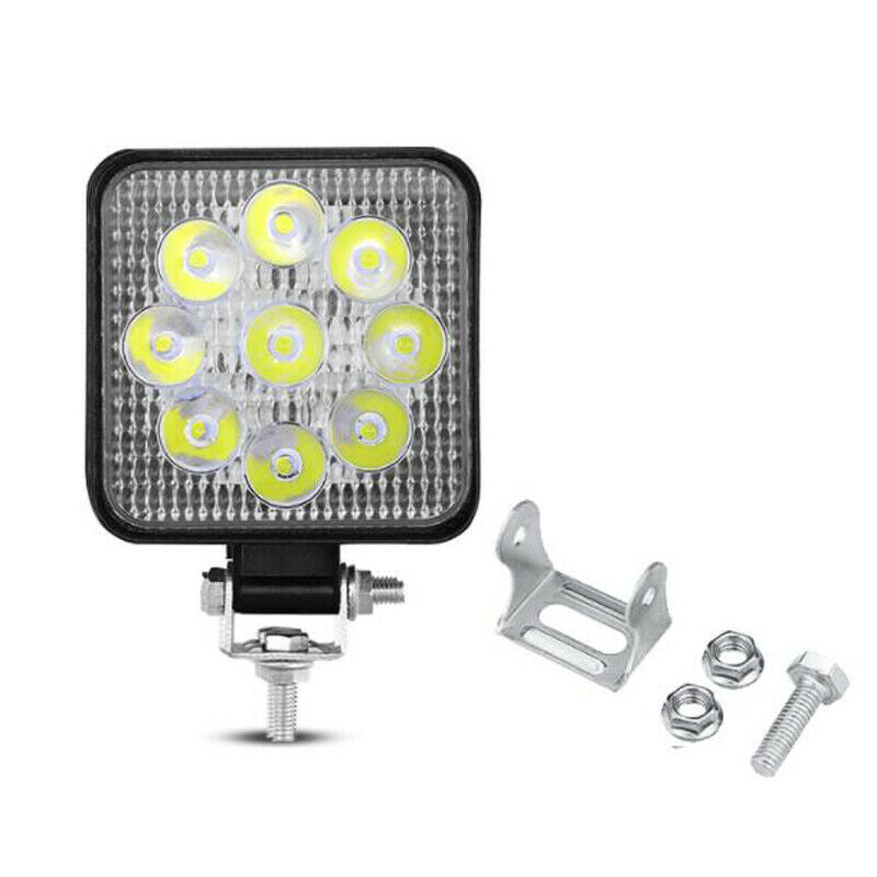 2PC 9LED Car SUV Off-road Work Lights Spot Flood LED Light Bar Reverse 27W 800LM