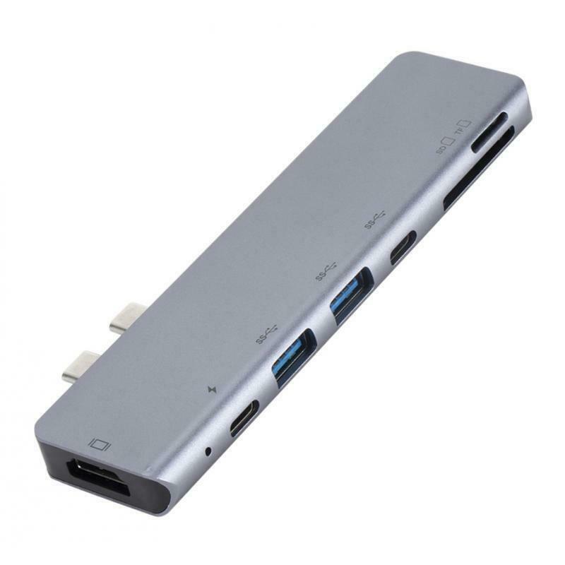 7 In 1 Type-C To   Adapter, USB C Male, TF Card, SD Card, USB C Female For