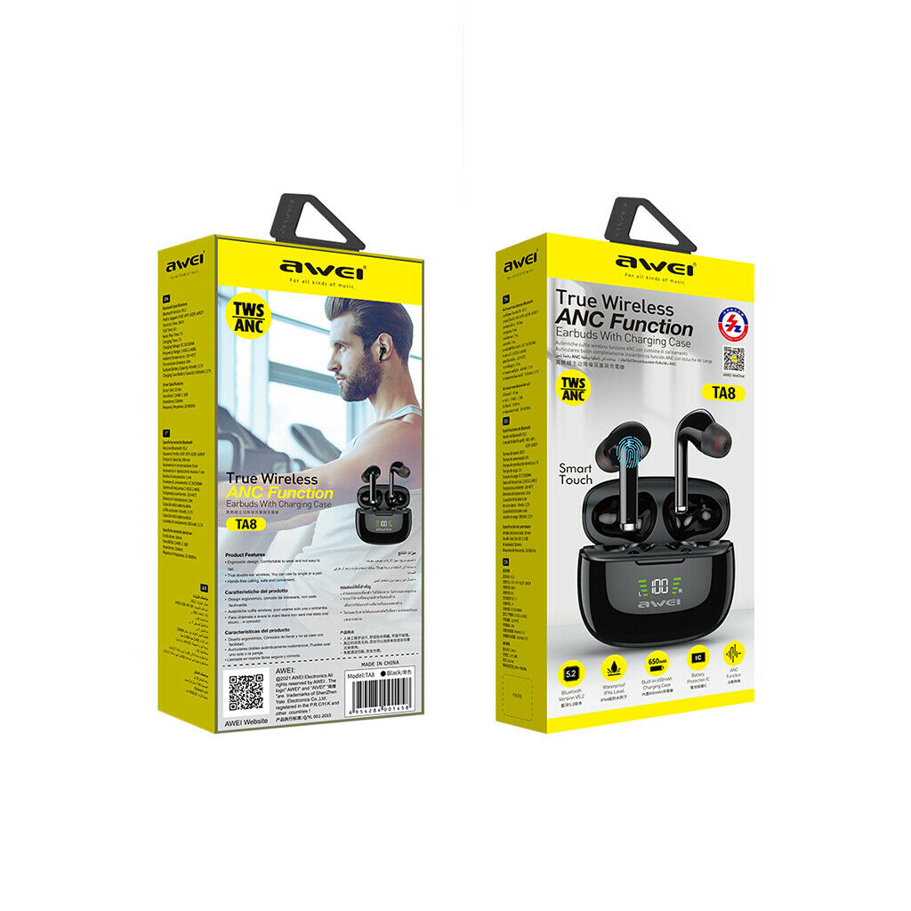 Active Noise Cancelling Waterproof Wireless Earbuds In-Ear for Work Office