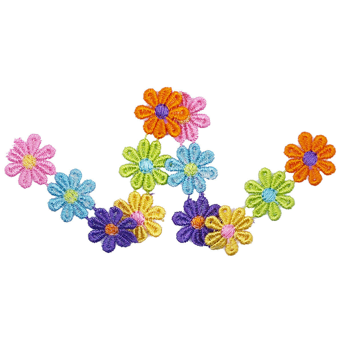 3Yds Embroidered Daisy Flower Lace Trim Floral Headband Sewing Applique DIY Edge