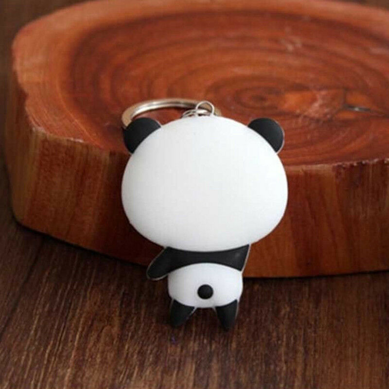 1x Key Ring Keychain Silicone Cartoon Panda Cute Pendant Bag Car Chain Keyring