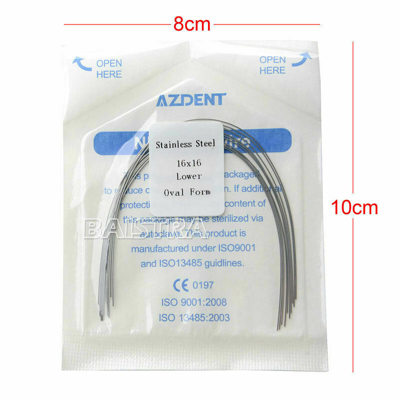 30 X AZDENT Dental Orthodonic Stainless Steel Arch Wire Rectangular 16X16 Lower