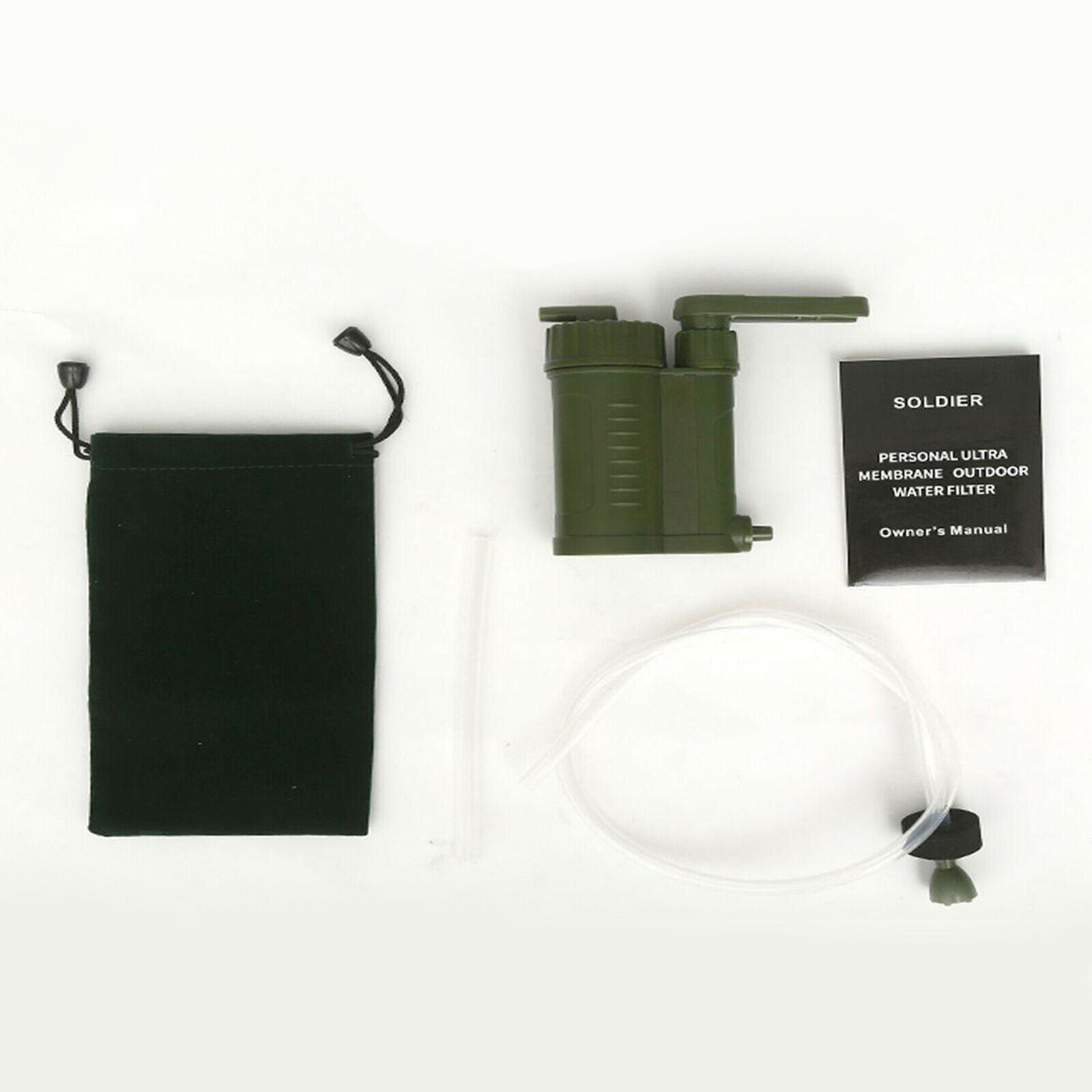 Portable Water Filter Purifier Pump with Hose Outdoor Survival Camping Hiking