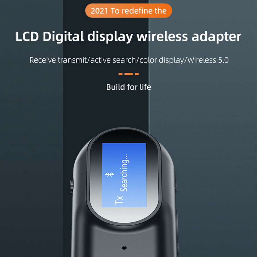 USB Bluetooth LCD Display Transmitter Receiver AUX Audio Adapter for TV/PC/Car