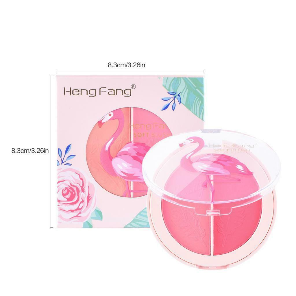 2 Colors Natural Face Blush Fine Powder Easy to Wear Blusher Palette 03