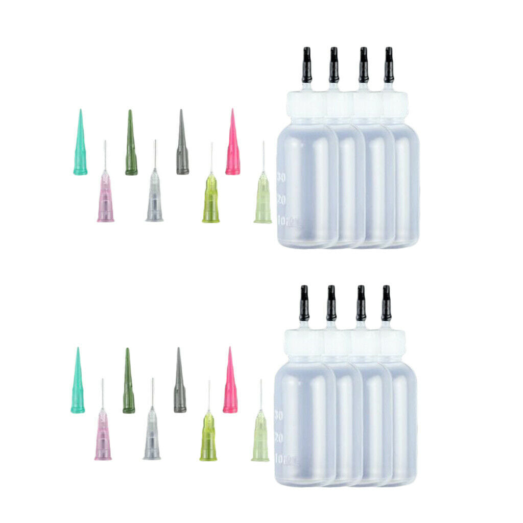 24 Pieces Plastic  Syringe Bottles with Paint Dropper Needle Tips
