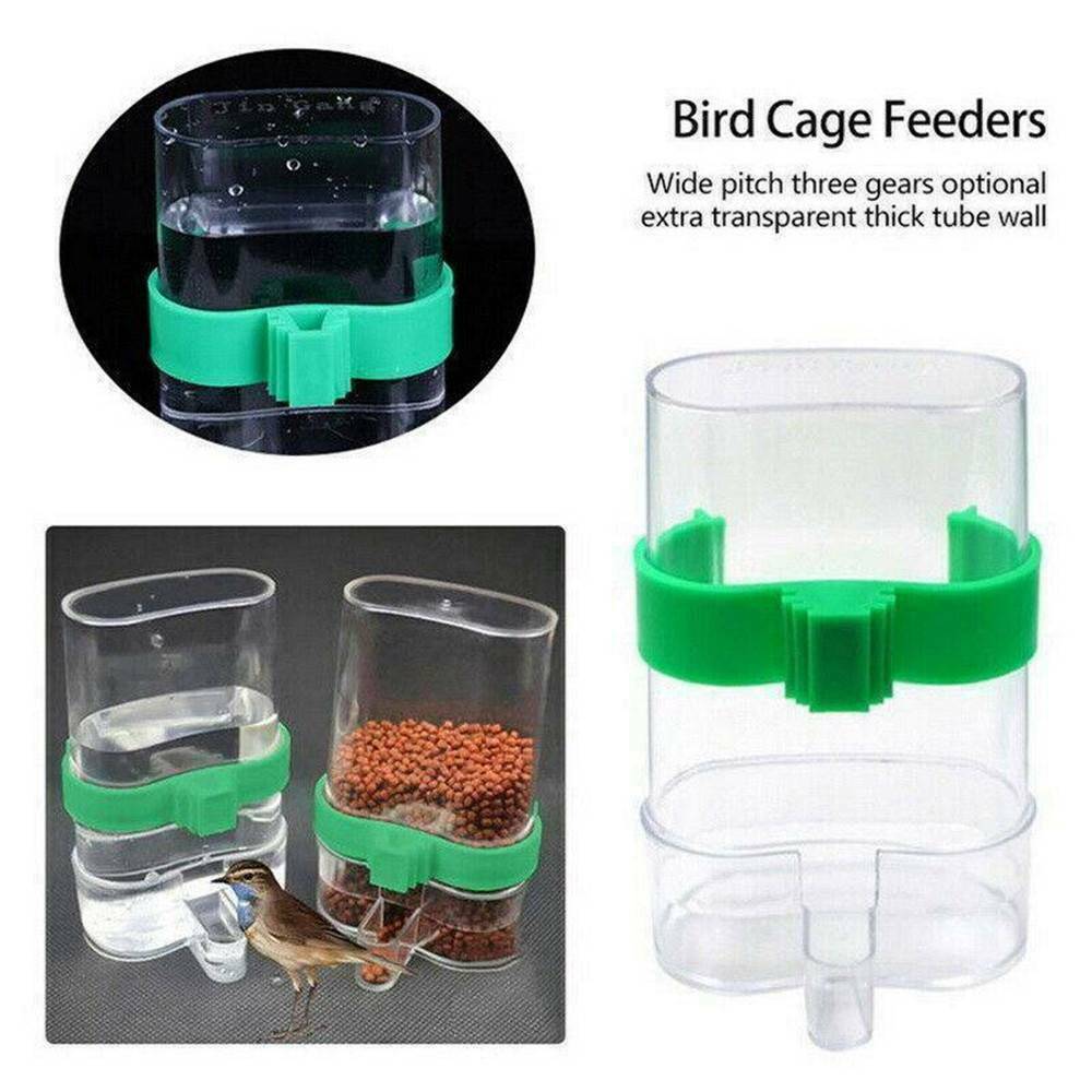 Pet Parrot Automatic Drinker Dispenser Cage Clip Bird Feeder Food Water Feeding