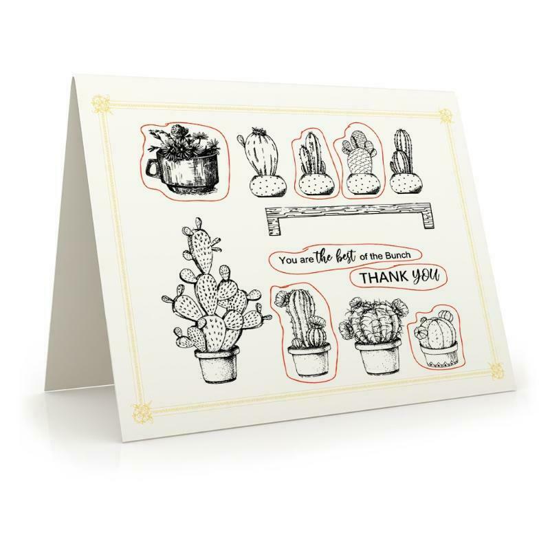 Cactus DIY Silicone Clear Stamp Cling Seal Scrapbook Embossing Album Decor Craft