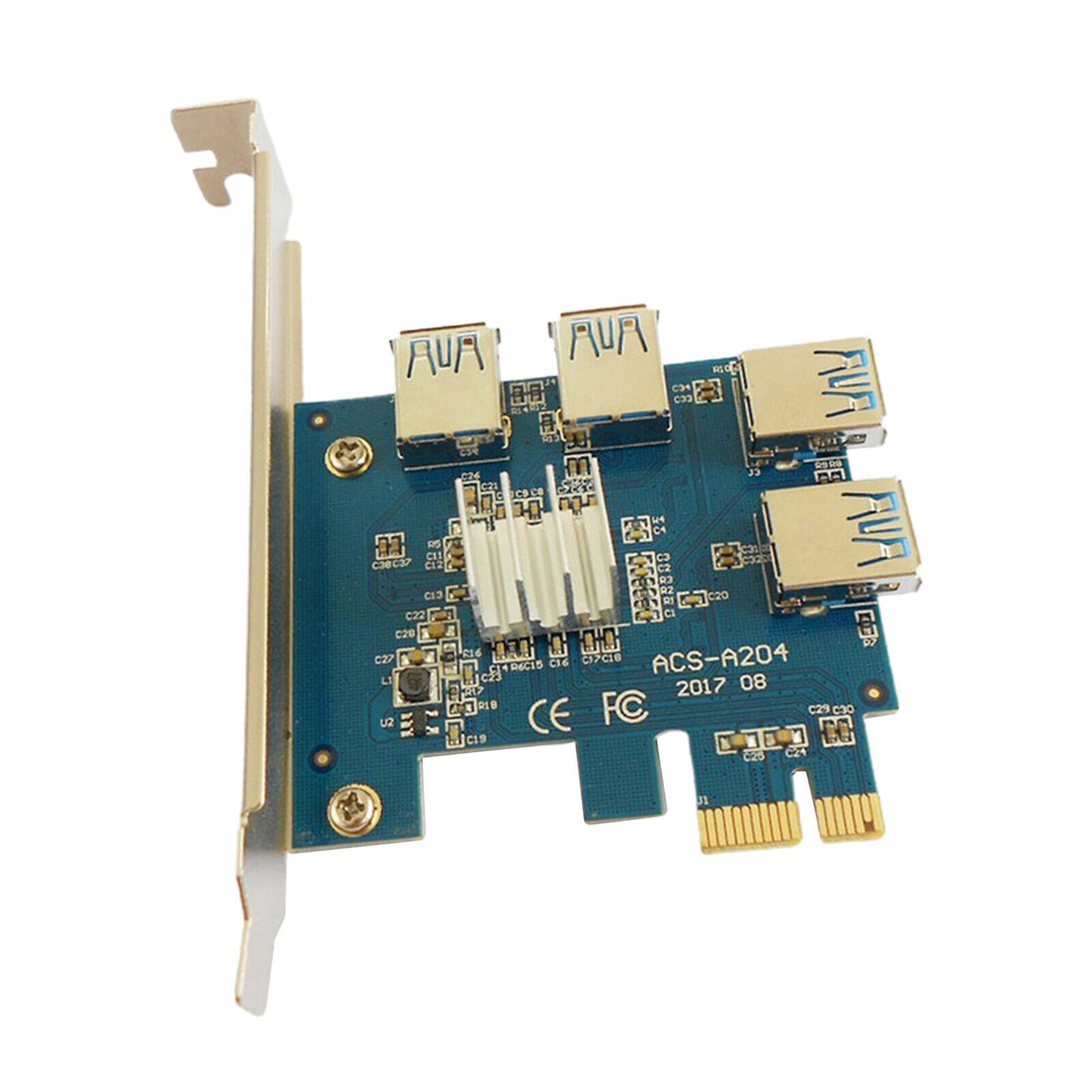 PCI-E 1 to 4  1x to 16x USB 3.0 Riser Card Board Mining Expansion