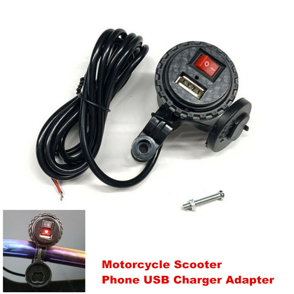 USB Charger Motorcycle Bike Mobile Phone Charging Line System 5V-2.1A Waterproof