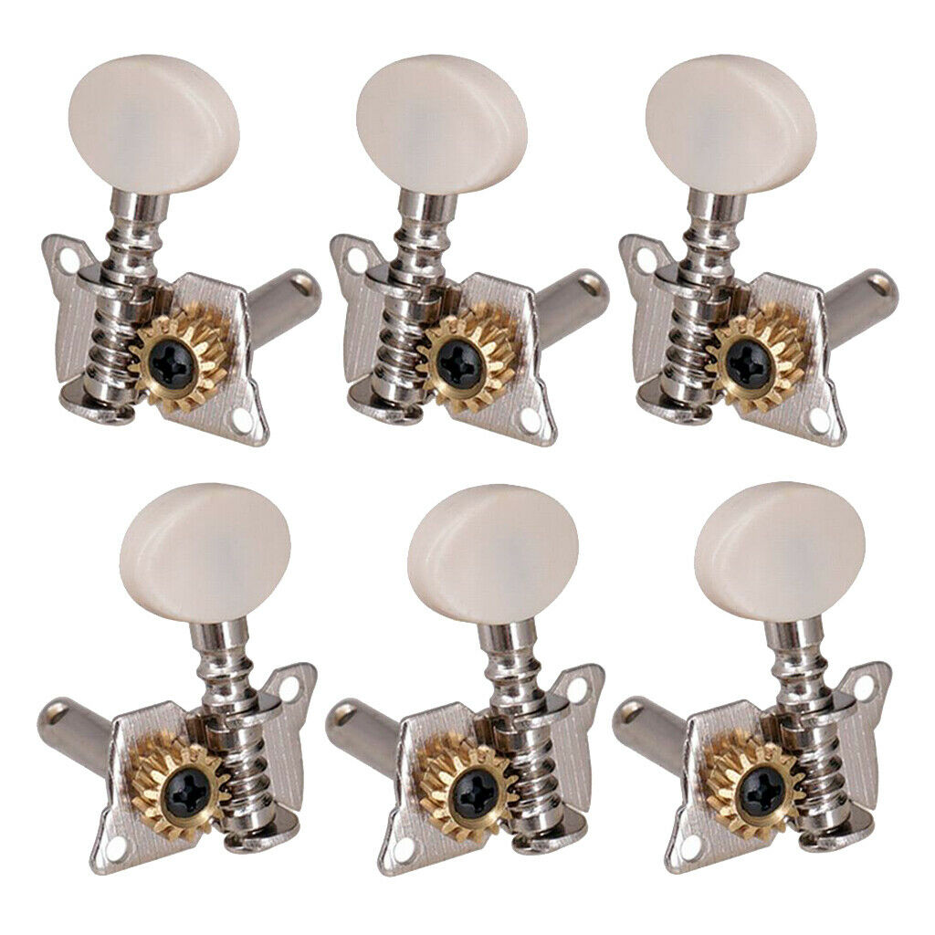 Chrome Guitar Open 3Right3Left Button Tuning Tuners Acoustic Guitar Parts