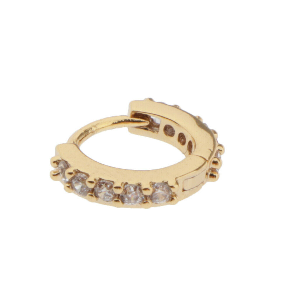 2pcs Fashion Round Huggie Hoop Earrings CZ Helix Cuff Ear Studs Jewelry 6mm