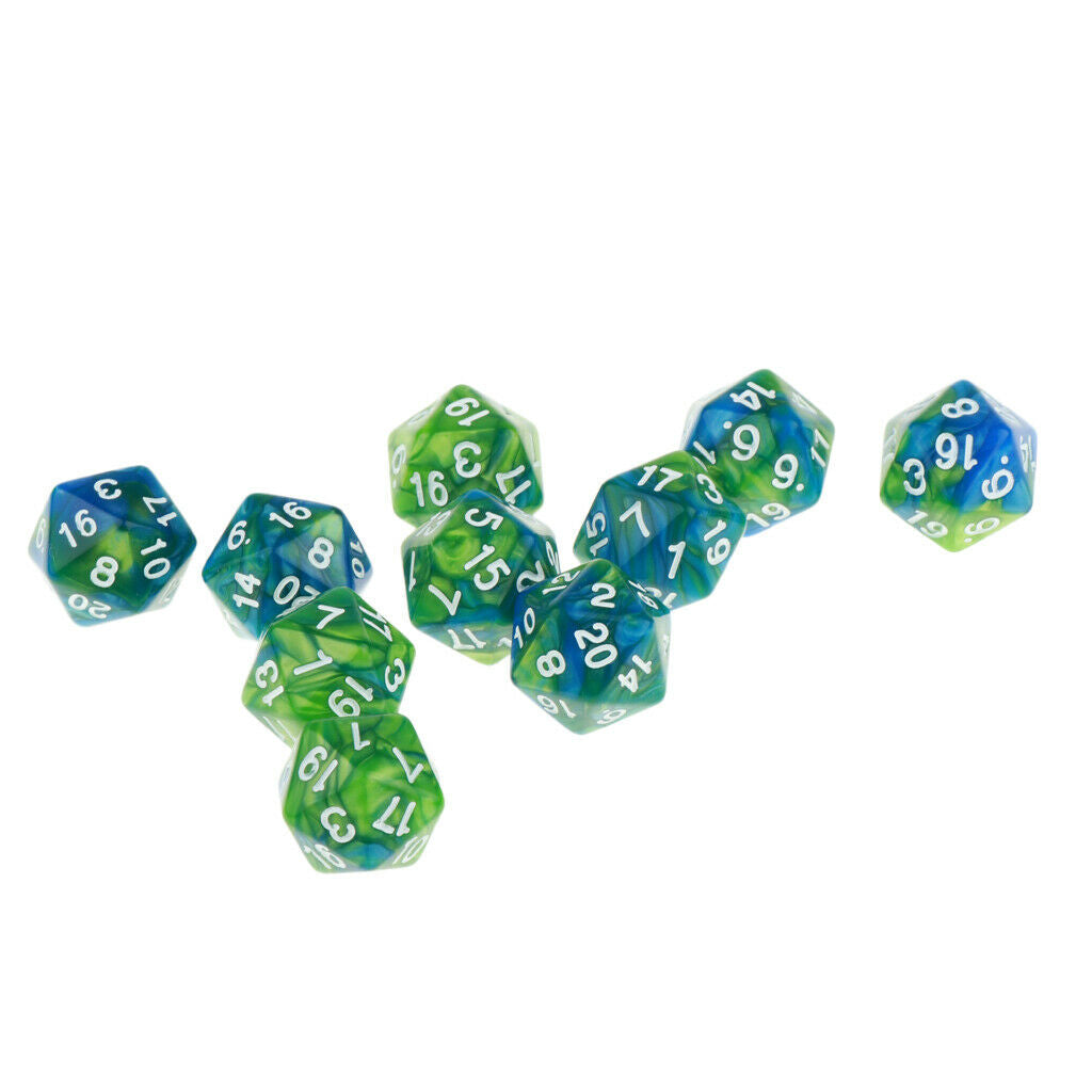 D20 Polyhedral Dice for Board Game Toys DND Game Tabletop RPG Green Purple