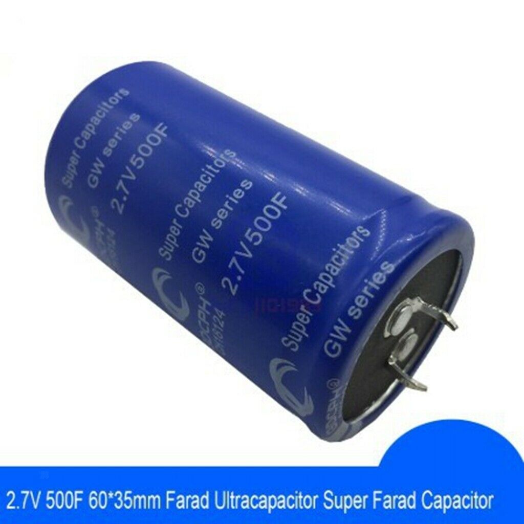 Blue Super Farad 2.7V Car Capacitor Ultracapacitor 60x35mm High Frequency