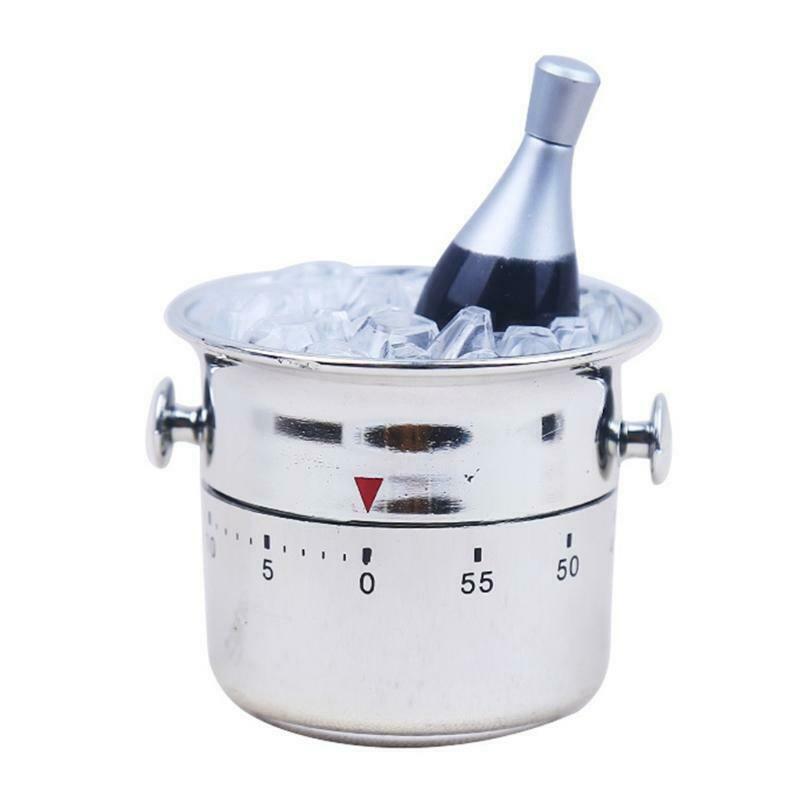 Ice Bucket Shaped Kitchen Timer 60 Minutes Mechanical Wind-Up Time Reminder Tool
