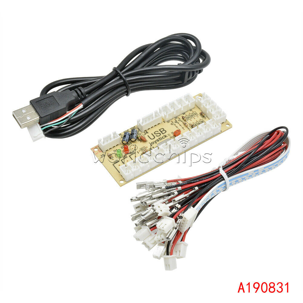 Zero Arcade Delay USB Encoder To PC Joystick +2Pin Buttons Wire+Rocker Cable Kit
