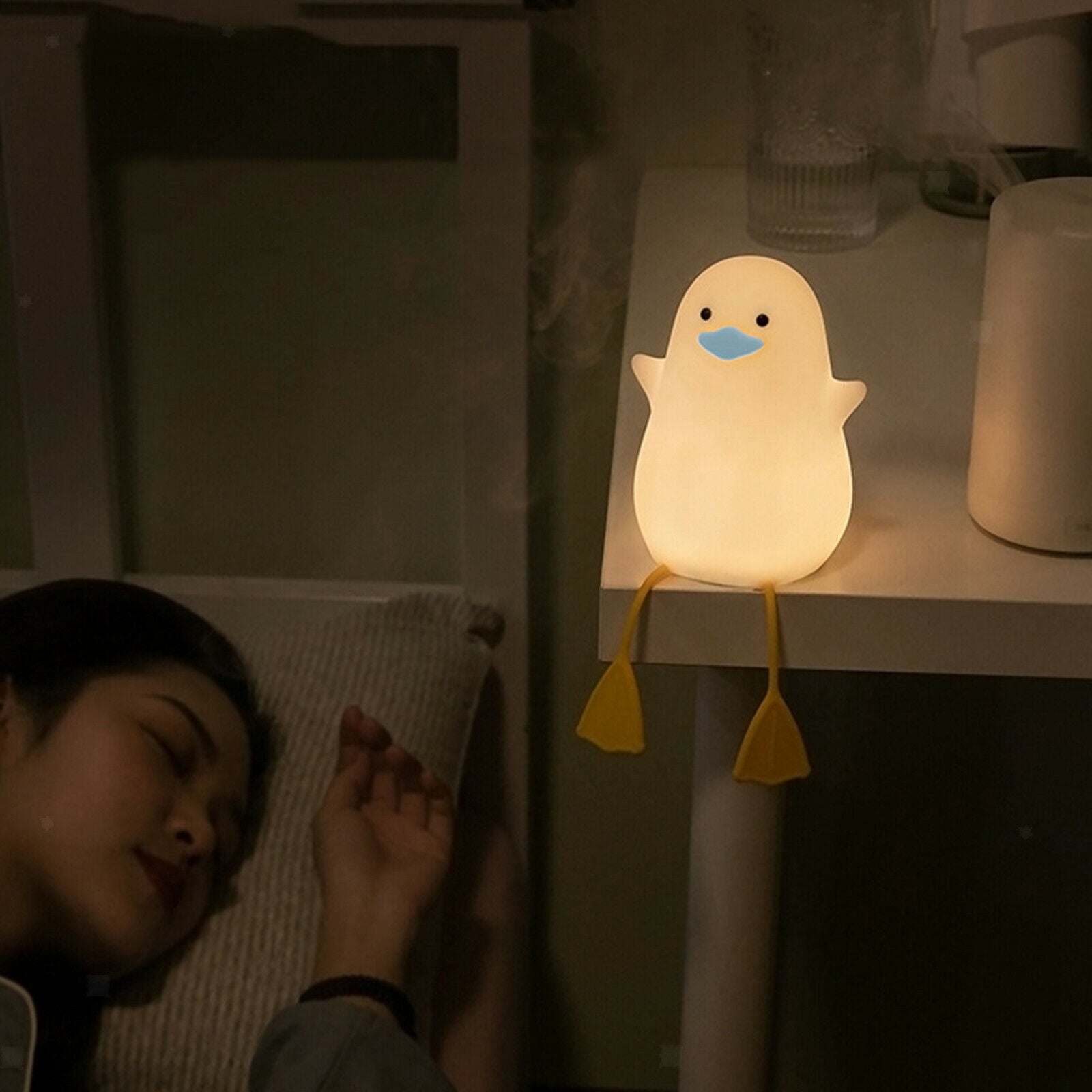 Portable Cute Seagull Silicone Nightlight Nursery Lamp for Kids Girls Baby