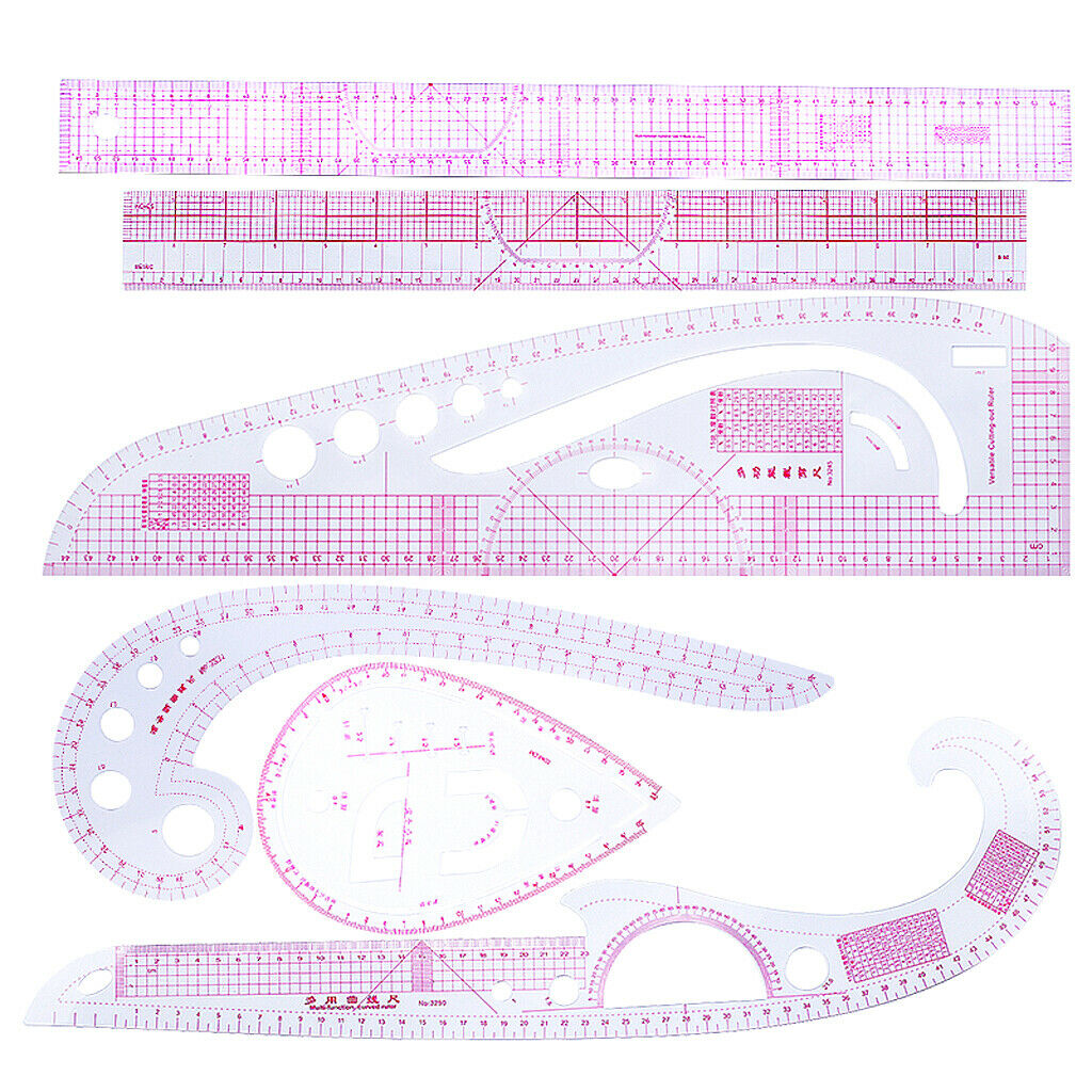 6-part, Multi-colored Design with Straight And Curved Rulers for
