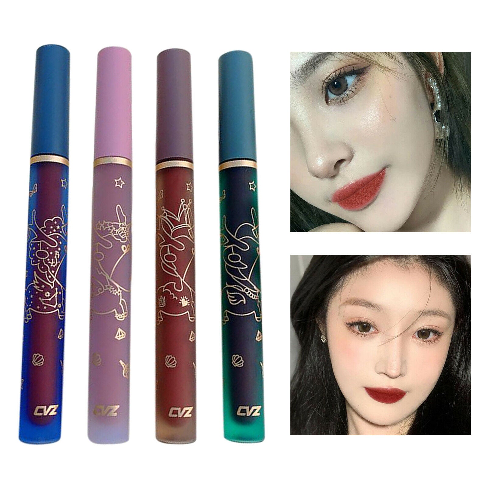 Liquid Lipstick Lip Glaze Set 4 Colors Not Fade Waterproof for Women 1.7ml
