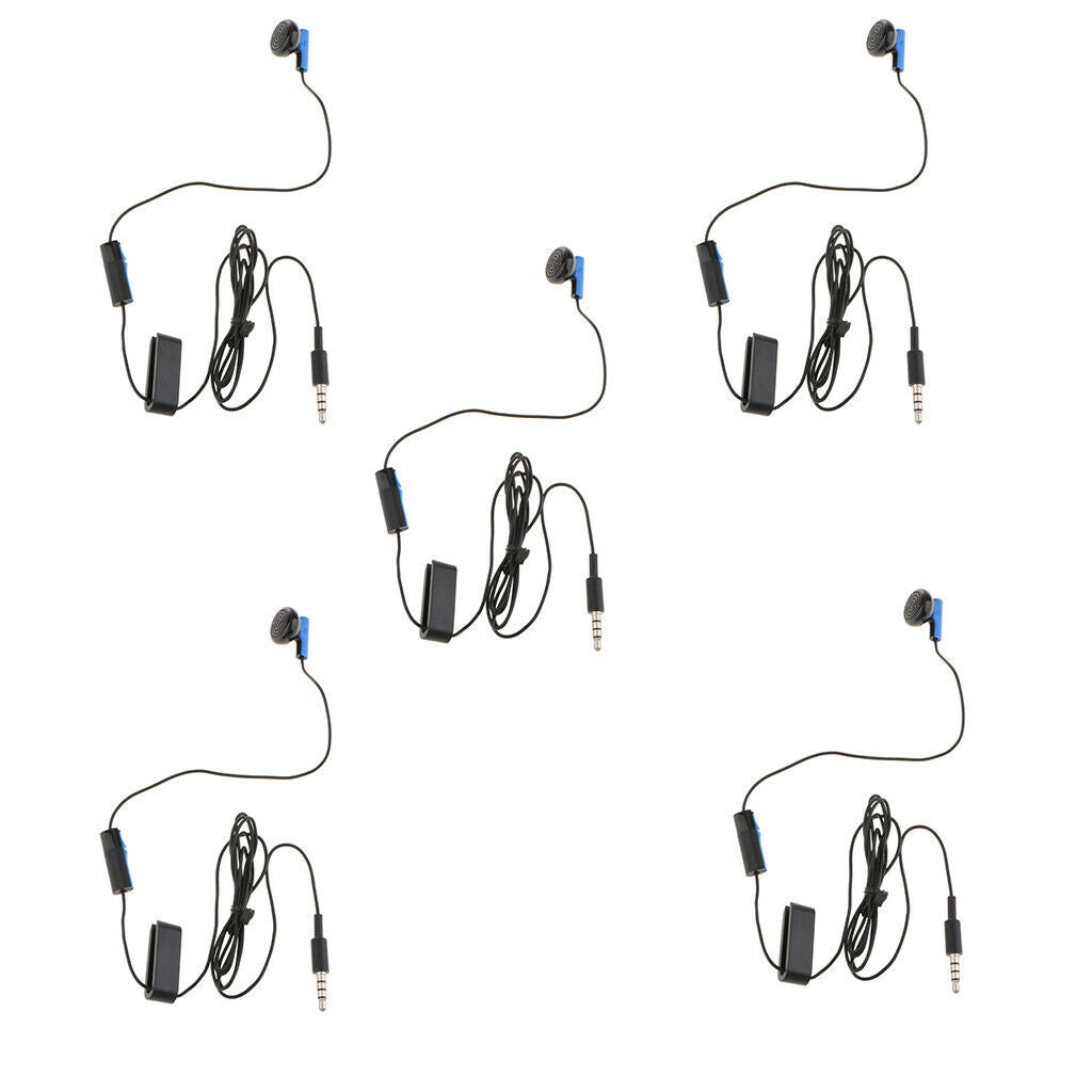5 Pieces Mono Earphone with Mic 1.2m Single Headphone Earpiece for Sony PS4