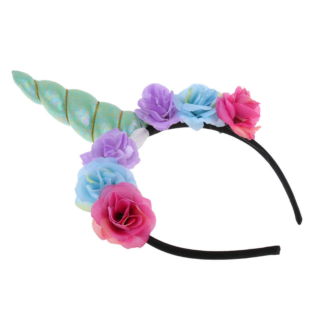 Lovely Unicorn Horn Flower Headwear Party Headpiece Prop Accessories