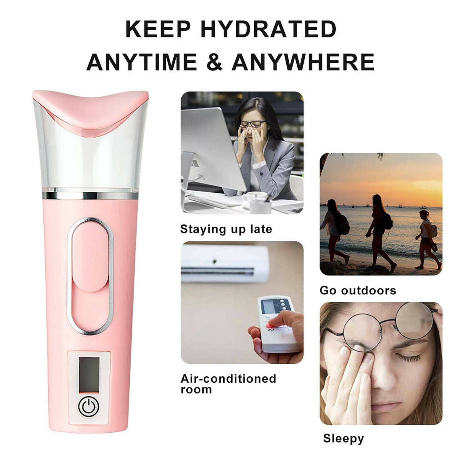 Nano Facial Mister Portable Face Mist Sprayer Handy Steamer Humidifier @