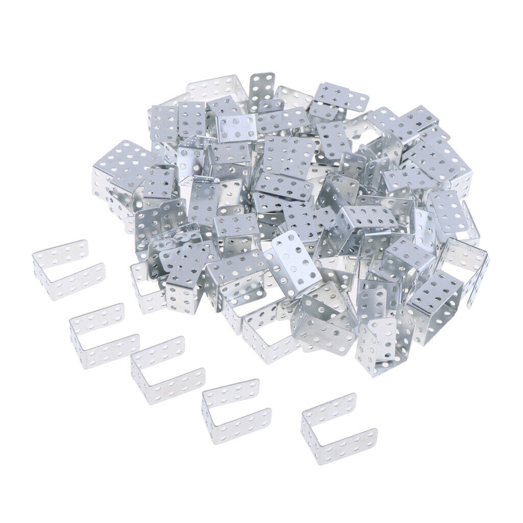 100 Pieces Double Right Angle U-shaped 15mm Length Iron Corners Bracket