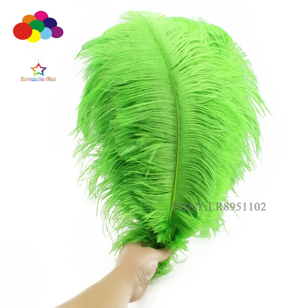 10-12â€œ Green Ostrich Feather Wedding Plumes Home Decor 50PCS Wings fashion show