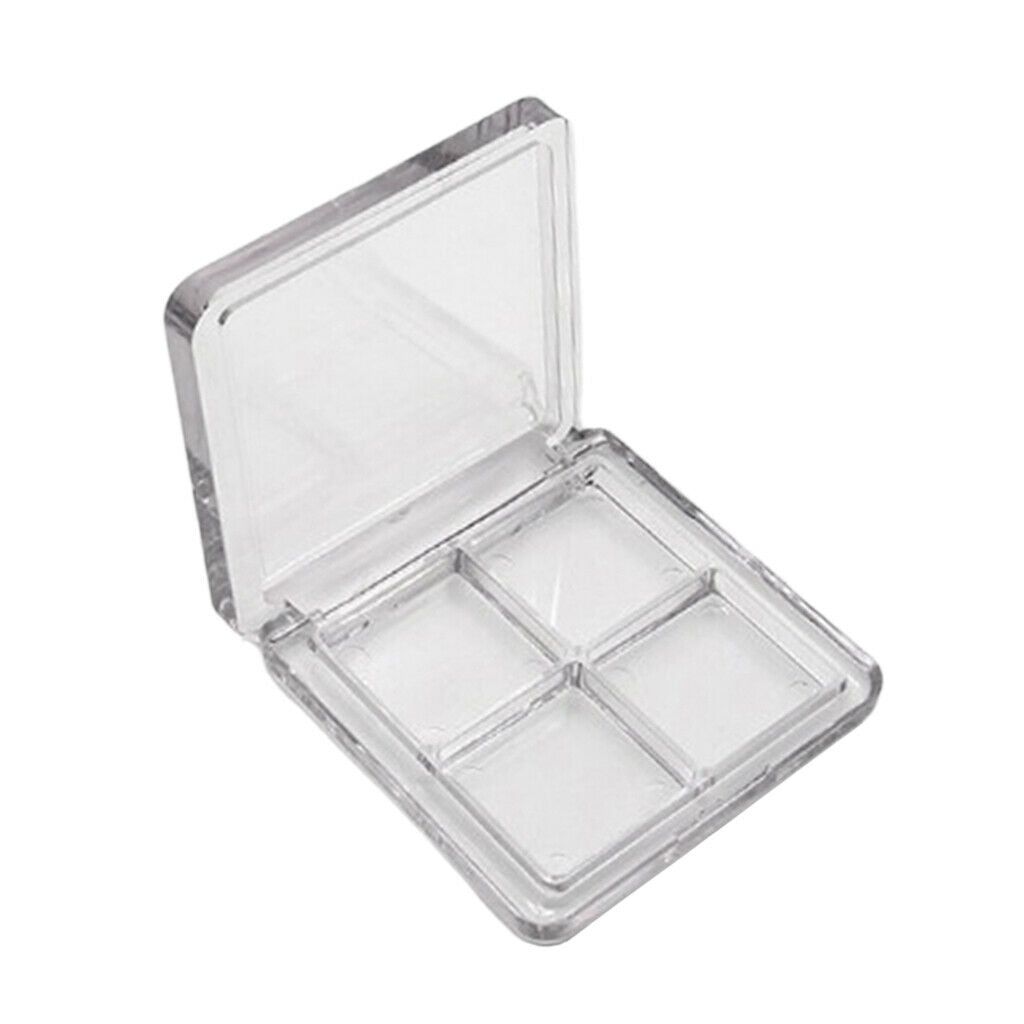 4 Slots Plastic Portable Makeup DIY Eyeshadow Palette Case Powder Tray Box