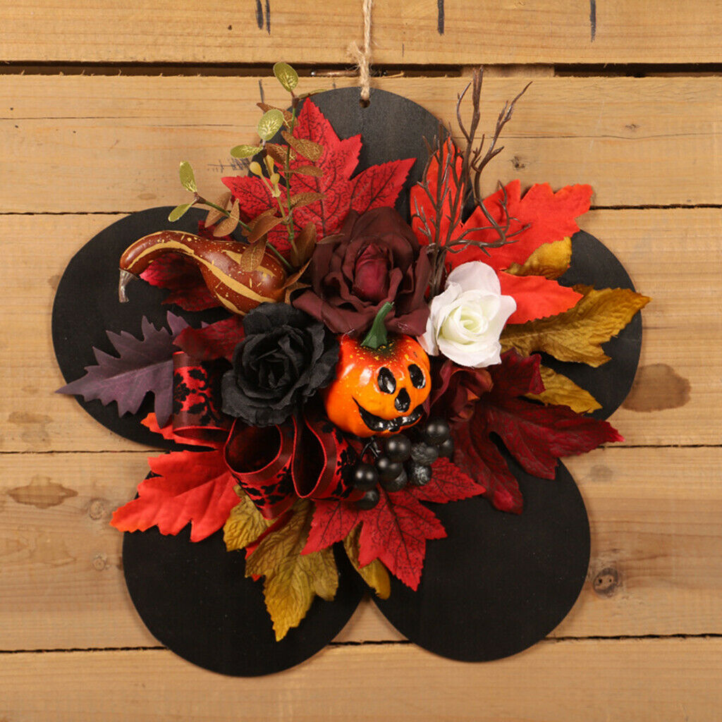 Pumpkin Front Door Sign Plants Doorplate Hanging Fall Halloween Home Decor