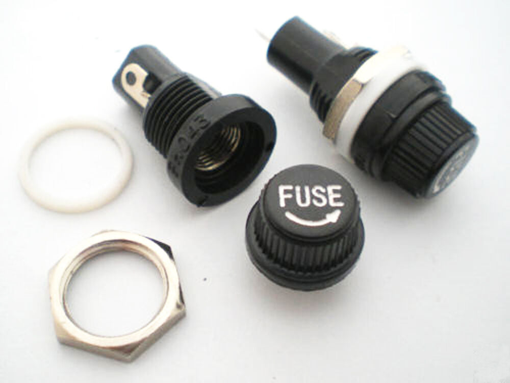 2Pcs Fuse Holder FH043 10A 250V for 5x20mm Fuse NEW