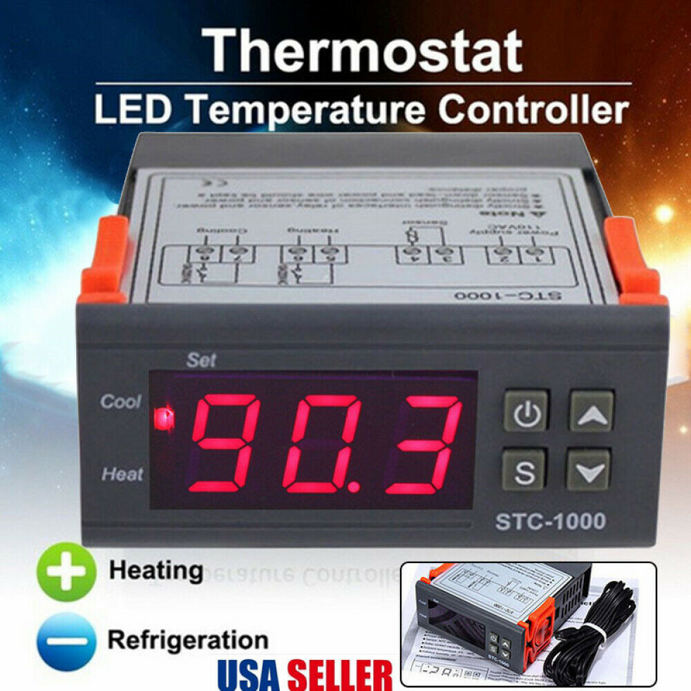 LED Digital Thermostat Incubator Two Relay Output Temperature Controller
