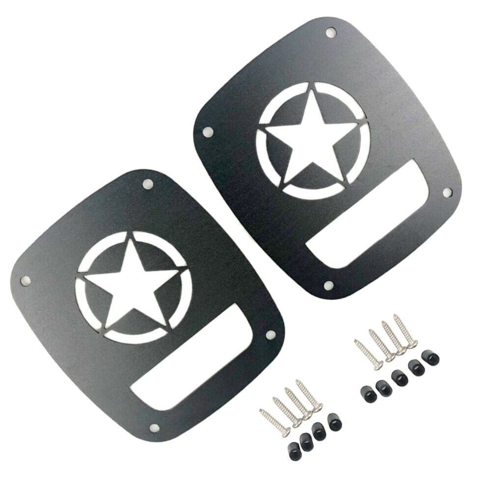 2 Pieces Tail Light Lamp Cover Protector Guard For Jeep Wrangler Black