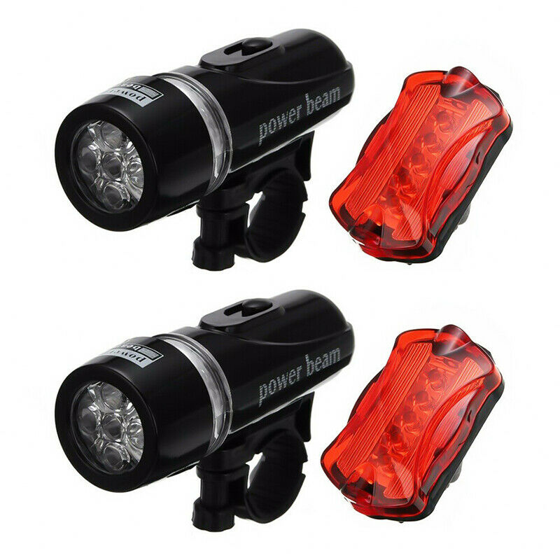 Bike Bicycle Light 5 LED Rear Safety+Front Head FLASHLIGHT Waterproof Lamp