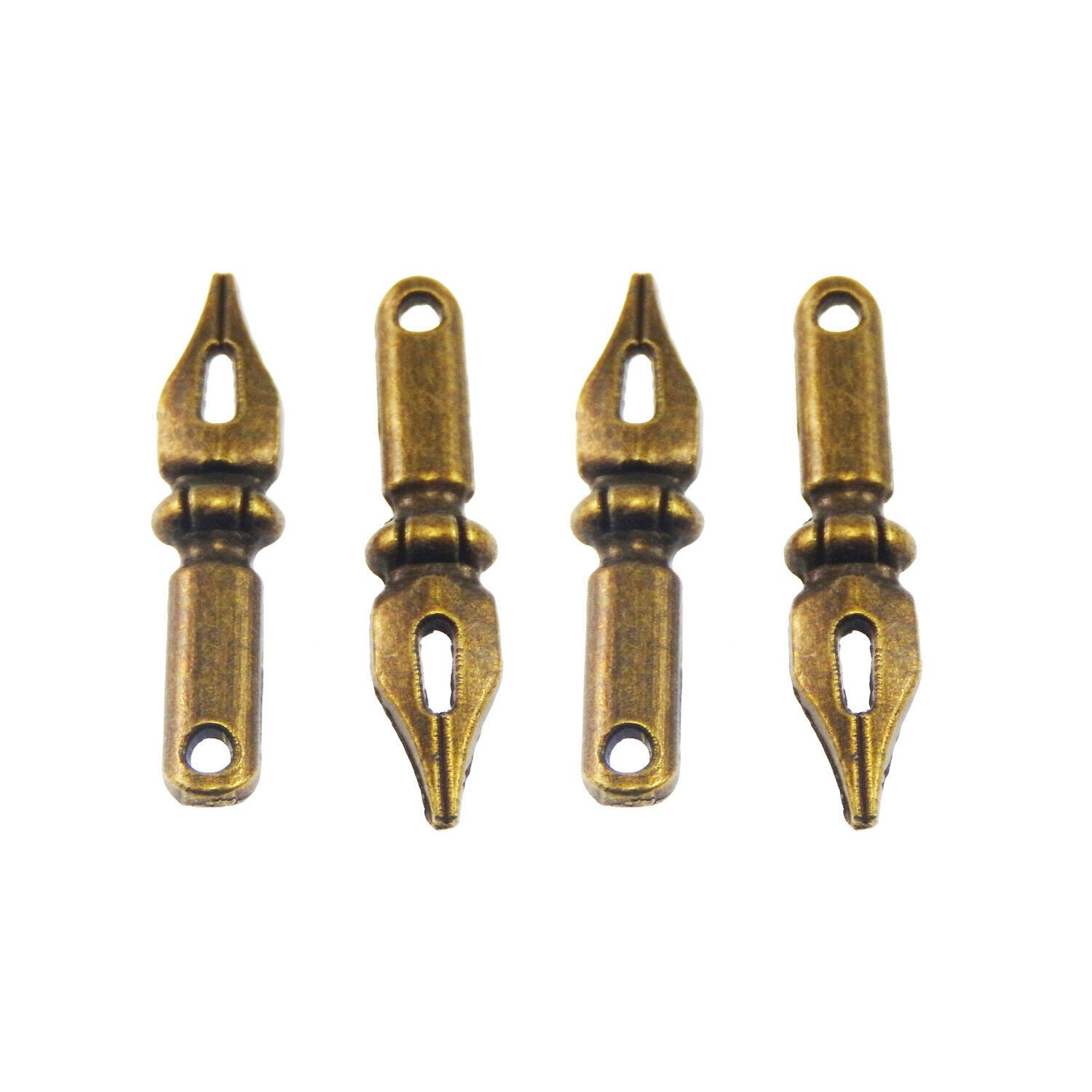 Antiqued Bronze Tone Pen Shape Charm Alloy Pendant 32*7mm 50pcs