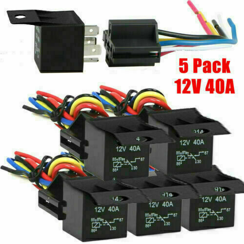 20 SETS Automotive Relay + 5 Wire Harness Socket Car Vehicle 12V 30/40 AMP SPDT
