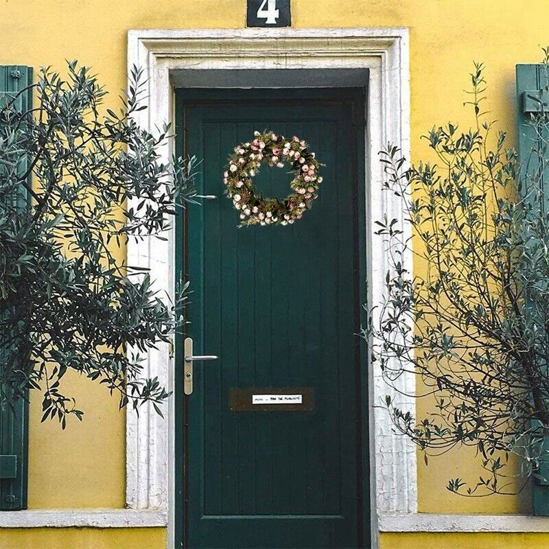 Artificial Rose Flower Wreath Ornament Sp Wreath for Front Door Wedding PartG8O9