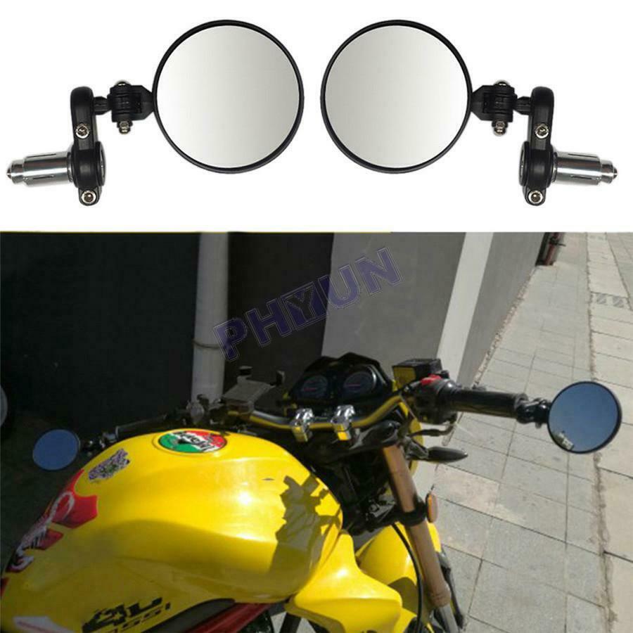2x Motorcycle Scooter Handlebar Mirrors Side Mirrors Universal Aluminum Alloy